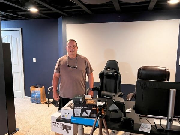 Gerald poses in our video studio space.