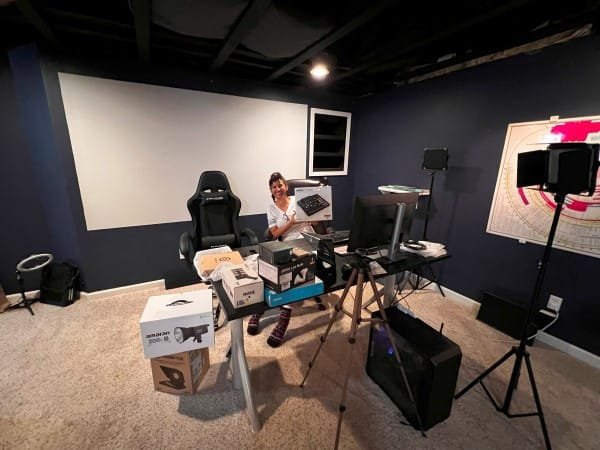 Rochelle poses in the soon to be video studio space.