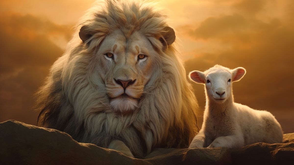 The lion lays down beside the lamb.